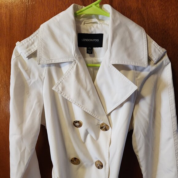 Women's PS London Fog White Trench/Rain Lightweight Jacket - Picture 1 of 9